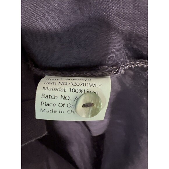 Amazhiyu Dress Small Purple Linen Button Down Midi Collar Sleeveless Pocket Boho - Picture 11 of 16